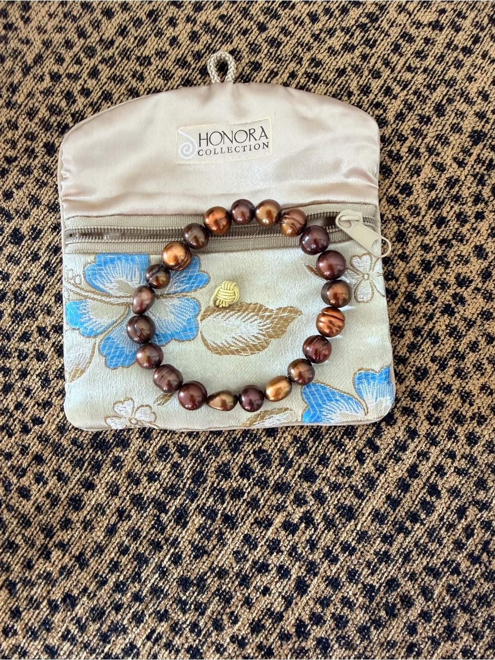 Honora Brown & Copper Pearl Stretch Bracelet